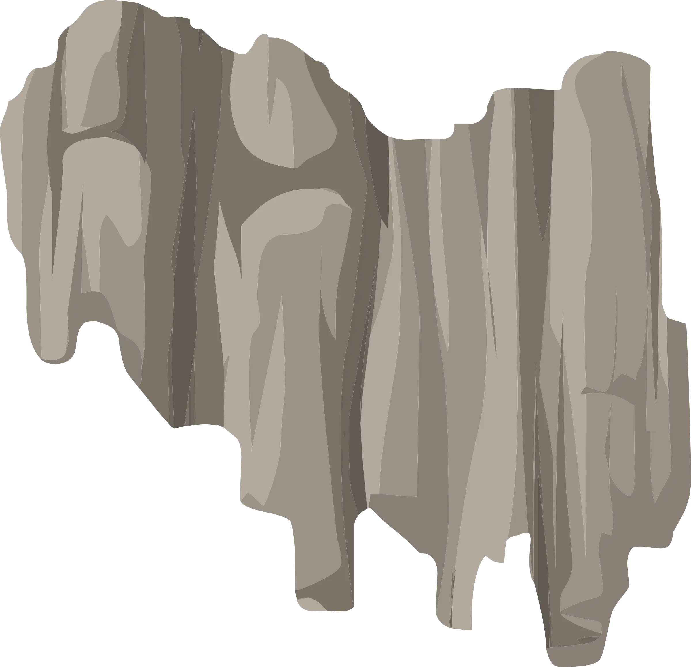 Gray Rock Wall Fragment Illustration