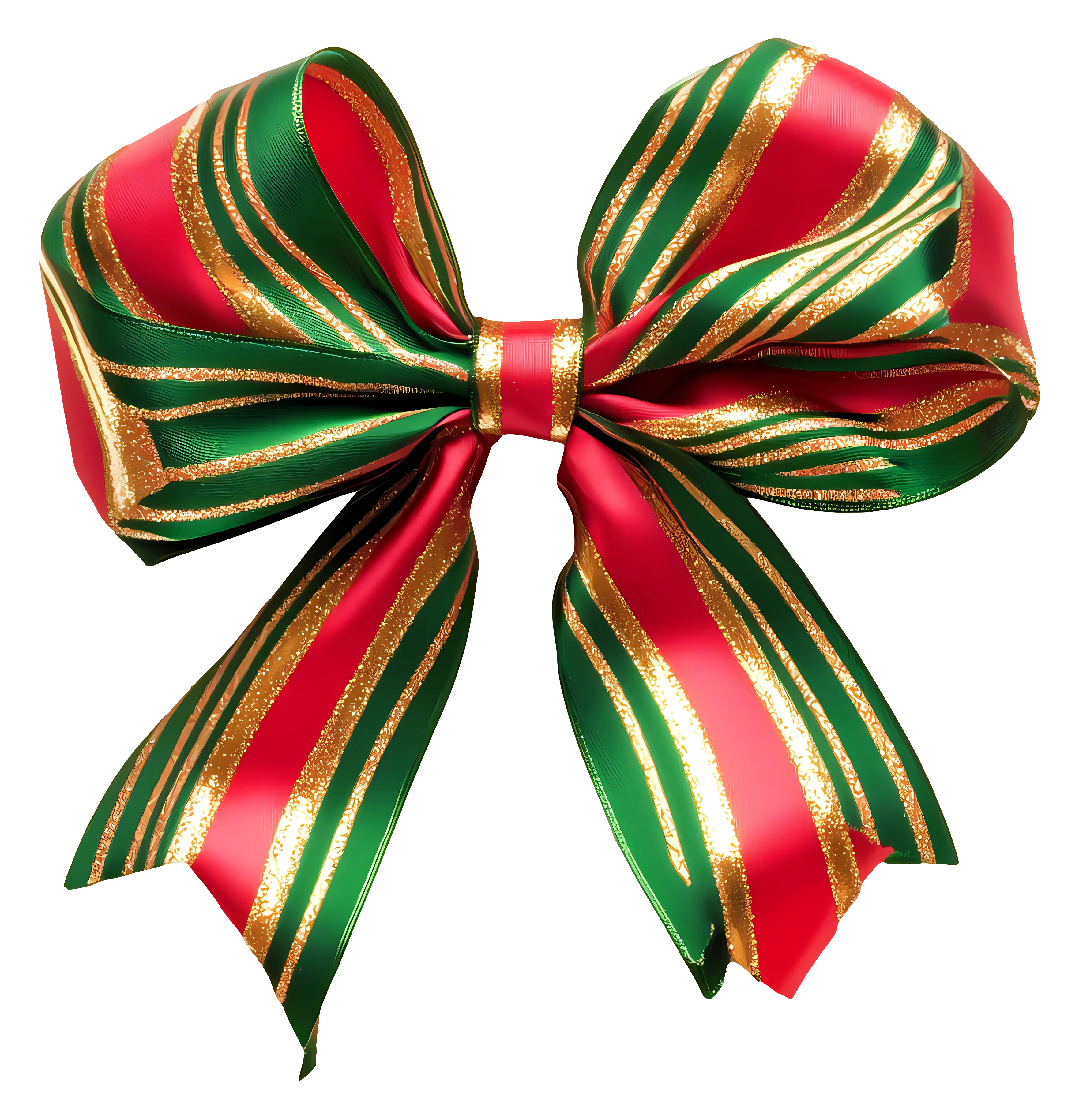 Festive Red and Green Striped Bow for Christmas