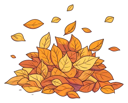 Pile of Autumn Leaves in Fall Colors