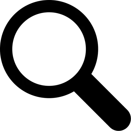 Black Magnifying Glass Icon Representation