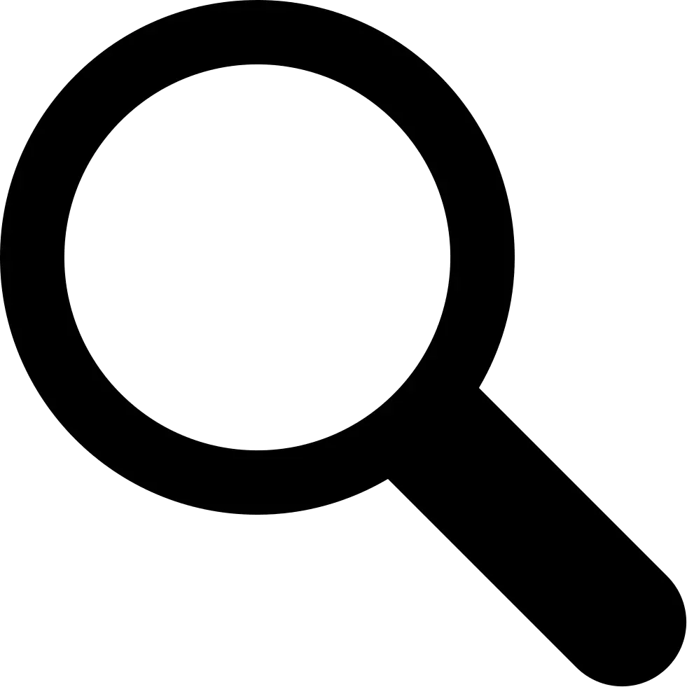 Black Magnifying Glass Icon Representation