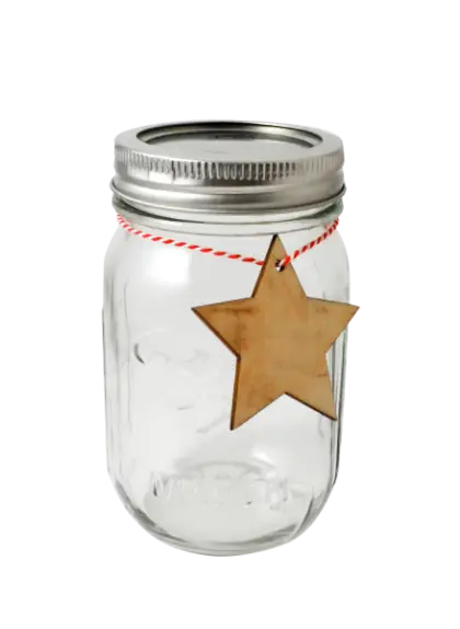 Mason Jar with Star Tag