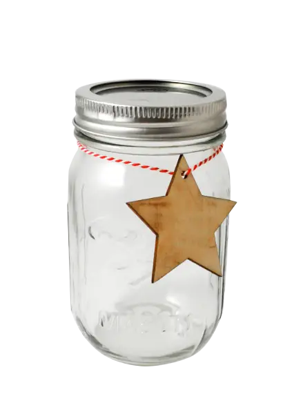 Mason Jar with Star Tag