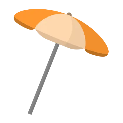 Orange Beach Umbrella Illustration
