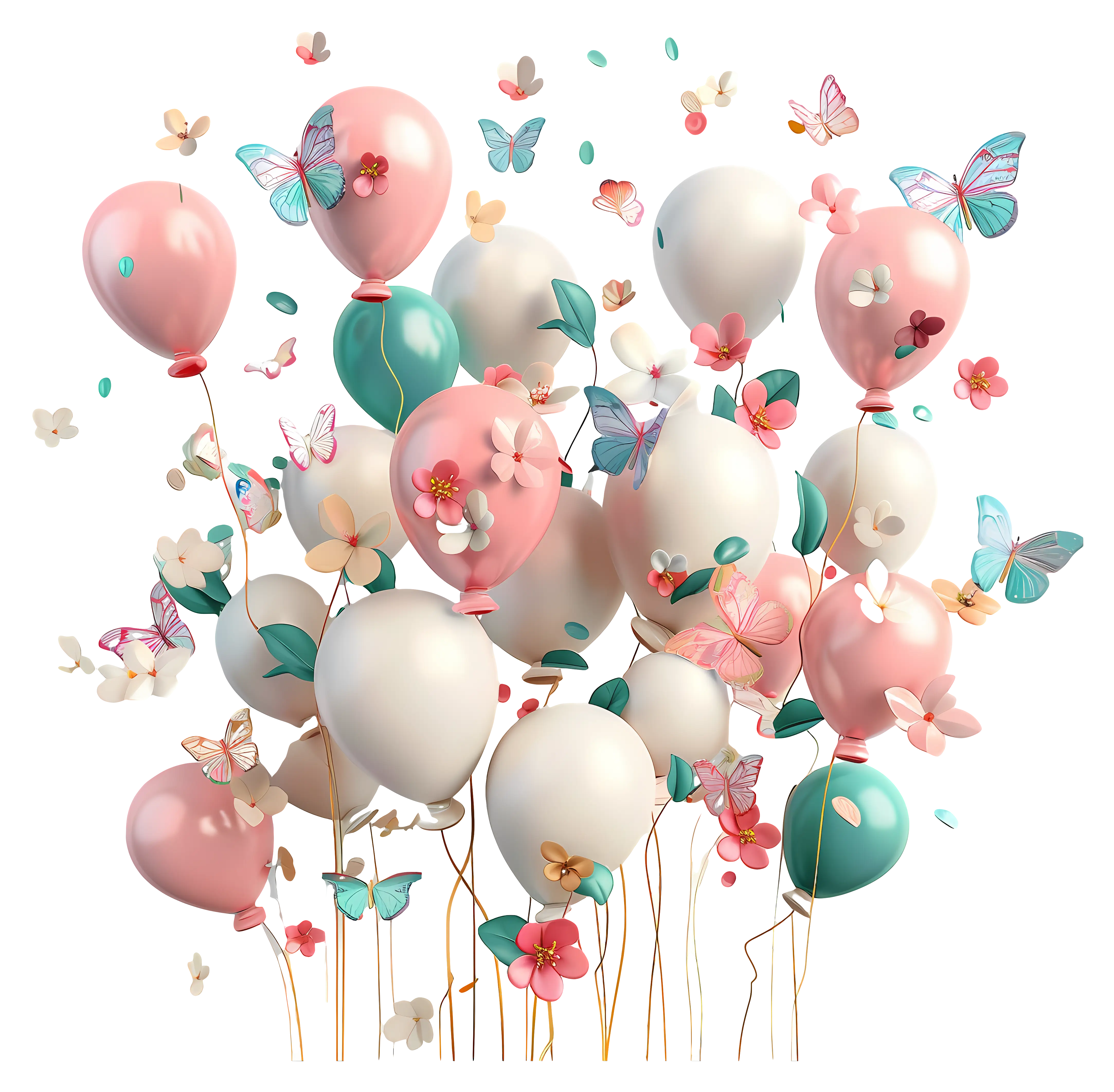 Elegant Balloons with Butterflies Party Design