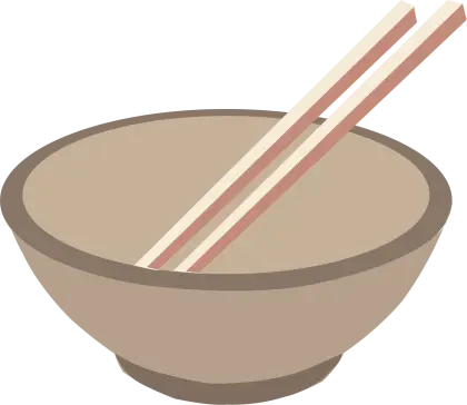 Bowl with Chopsticks for Asian Cuisine