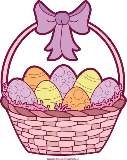 Easter Basket with Colorful Eggs
