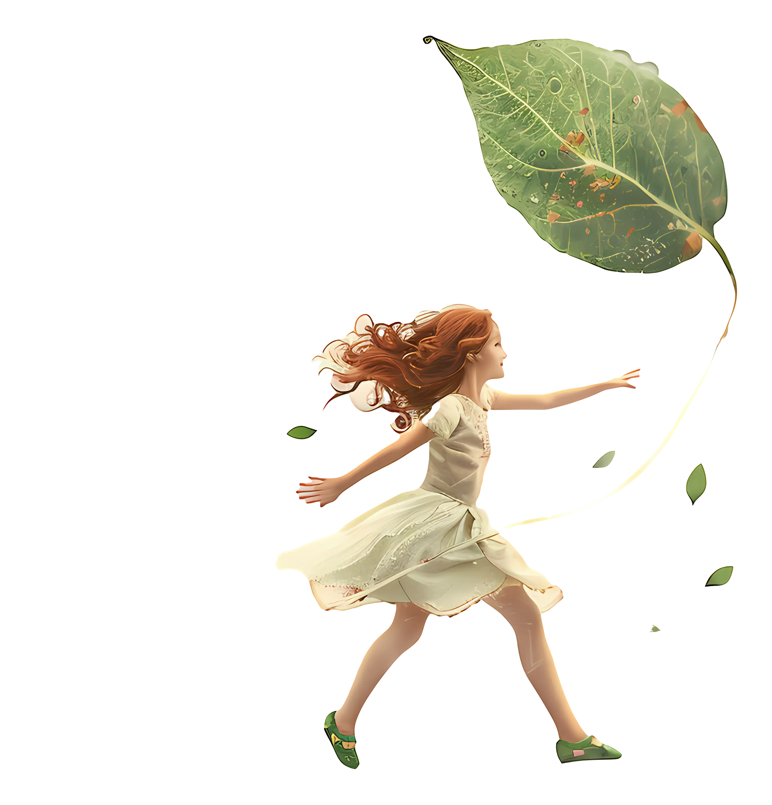 Whimsical Running Girl Illustration