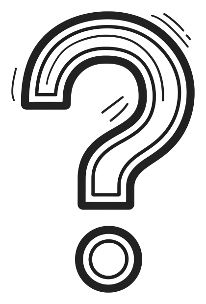 Hand-drawn Black Outlined Question Mark