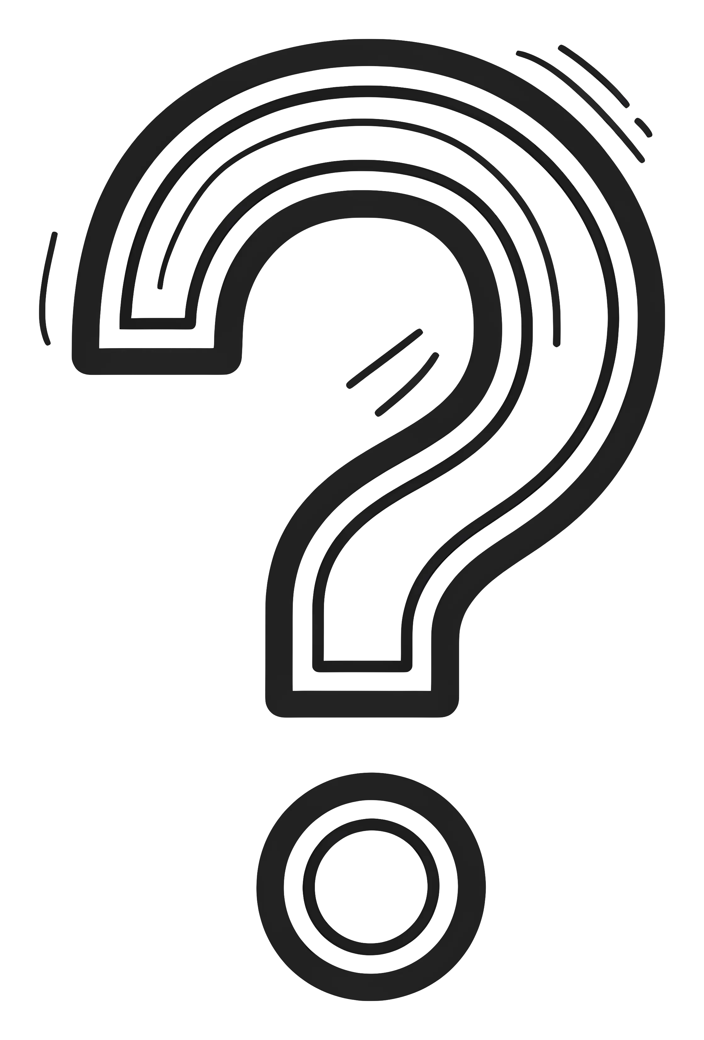 Hand-drawn Black Outlined Question Mark