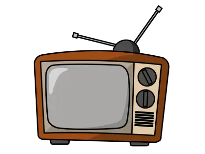 Vintage Television with Antenna Illustration