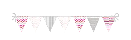 Gray and Pink Bunting Flags