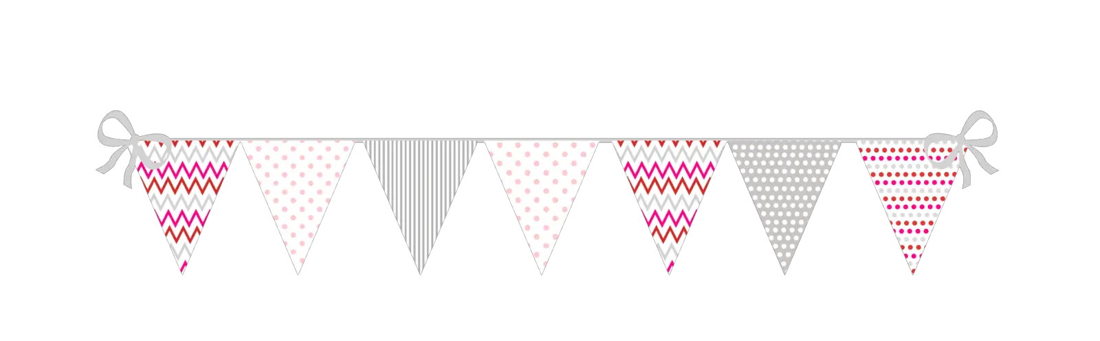 Gray and Pink Bunting Flags