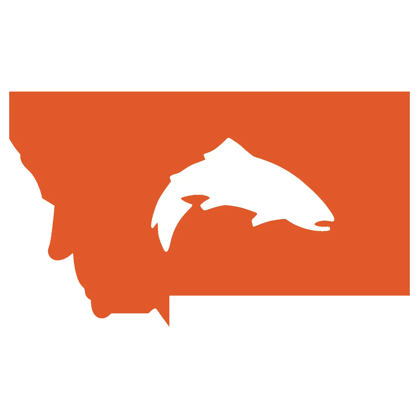 Montana State Map with Fish