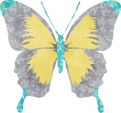 Patterned Yellow Butterfly