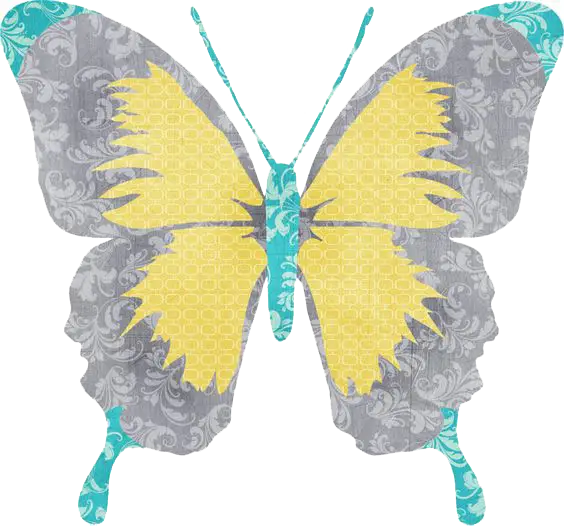 Patterned Yellow Butterfly