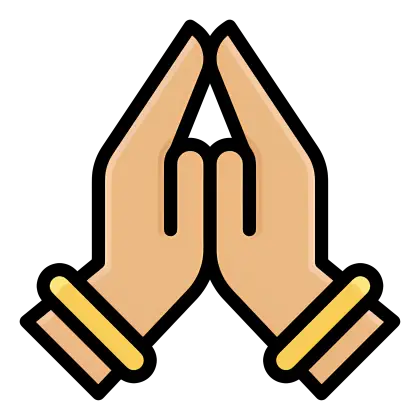 Praying Hands Icon in Flat Style