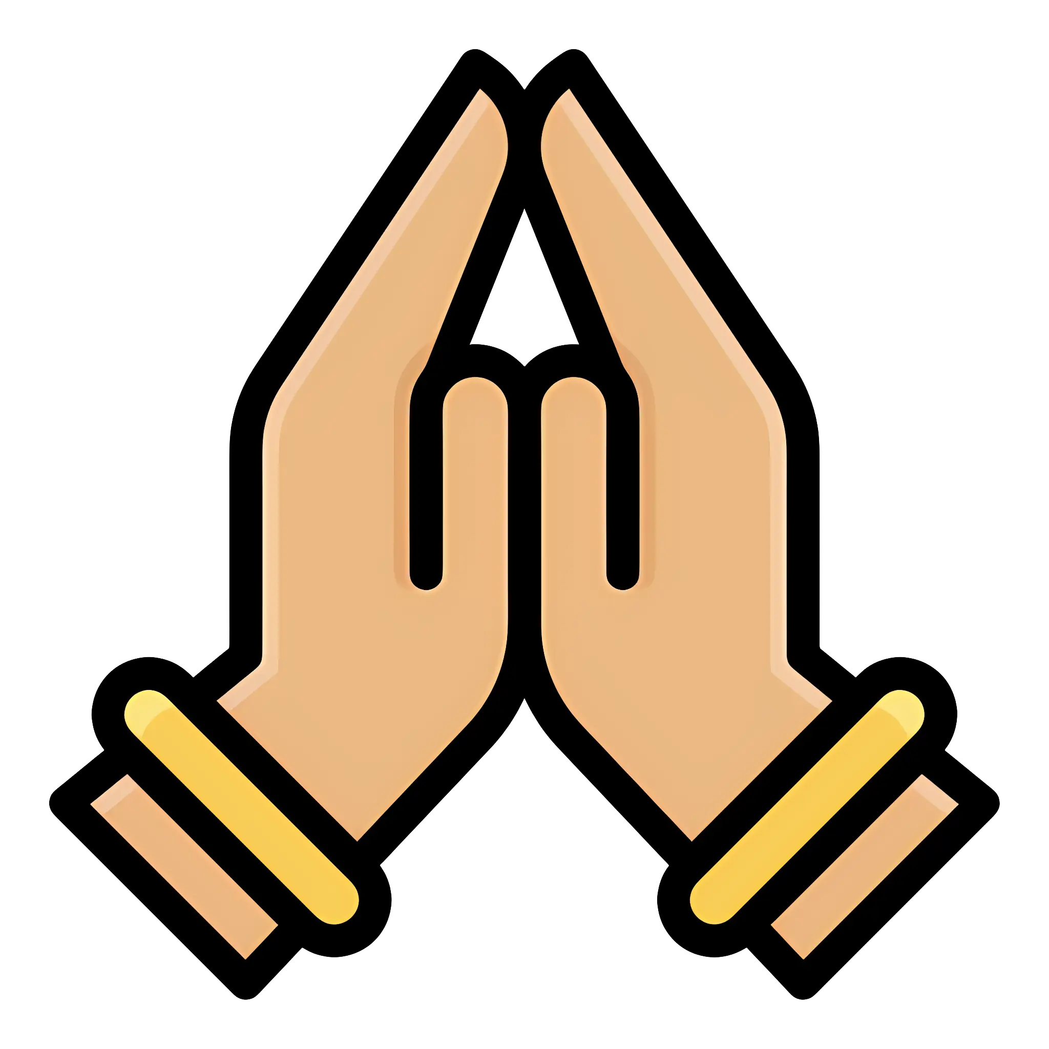 Praying Hands Icon in Flat Style