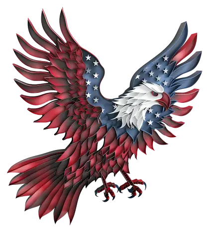 Eagle Illustration with American Flag Theme