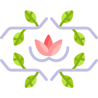 Decorative Flower and Leaves