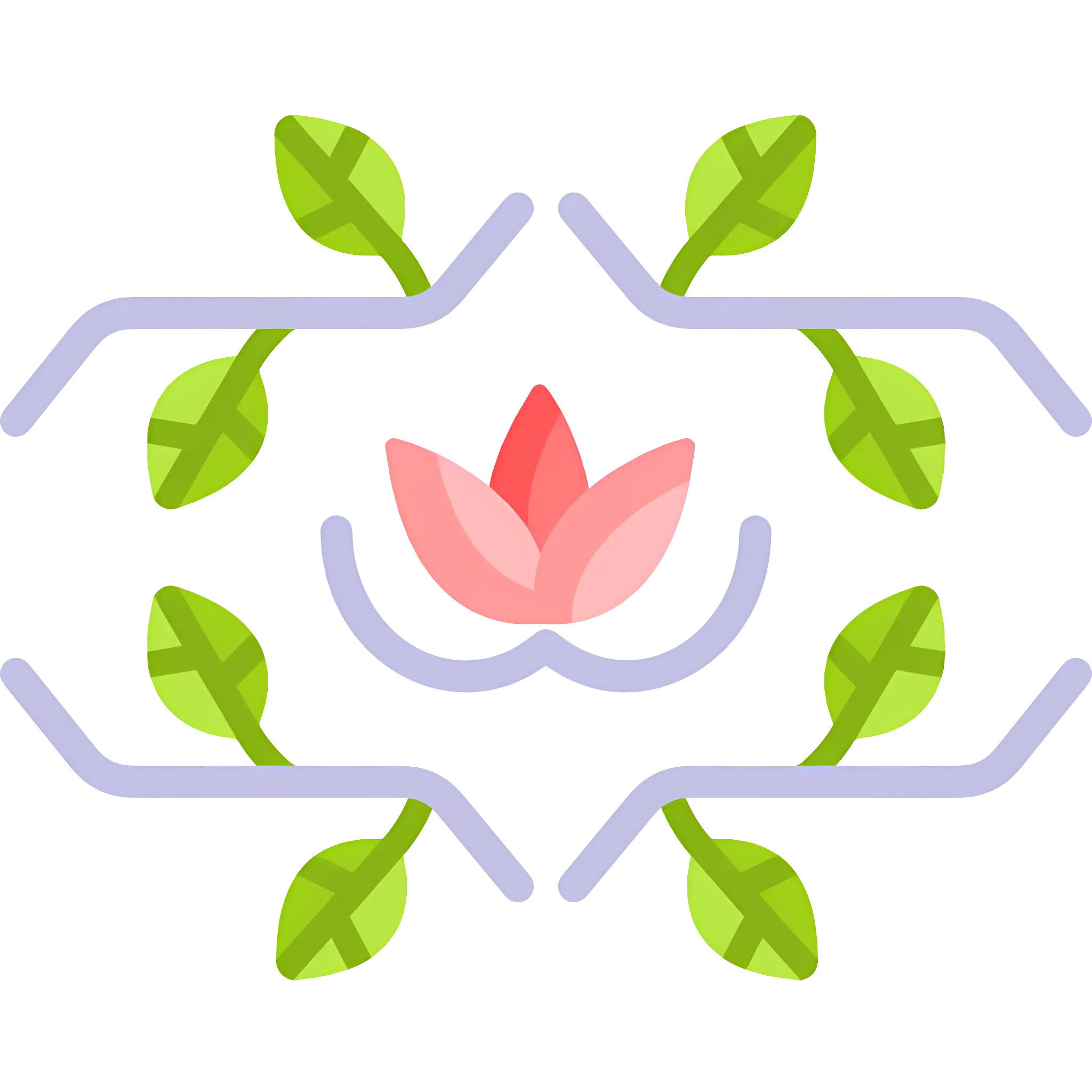 Decorative Flower and Leaves