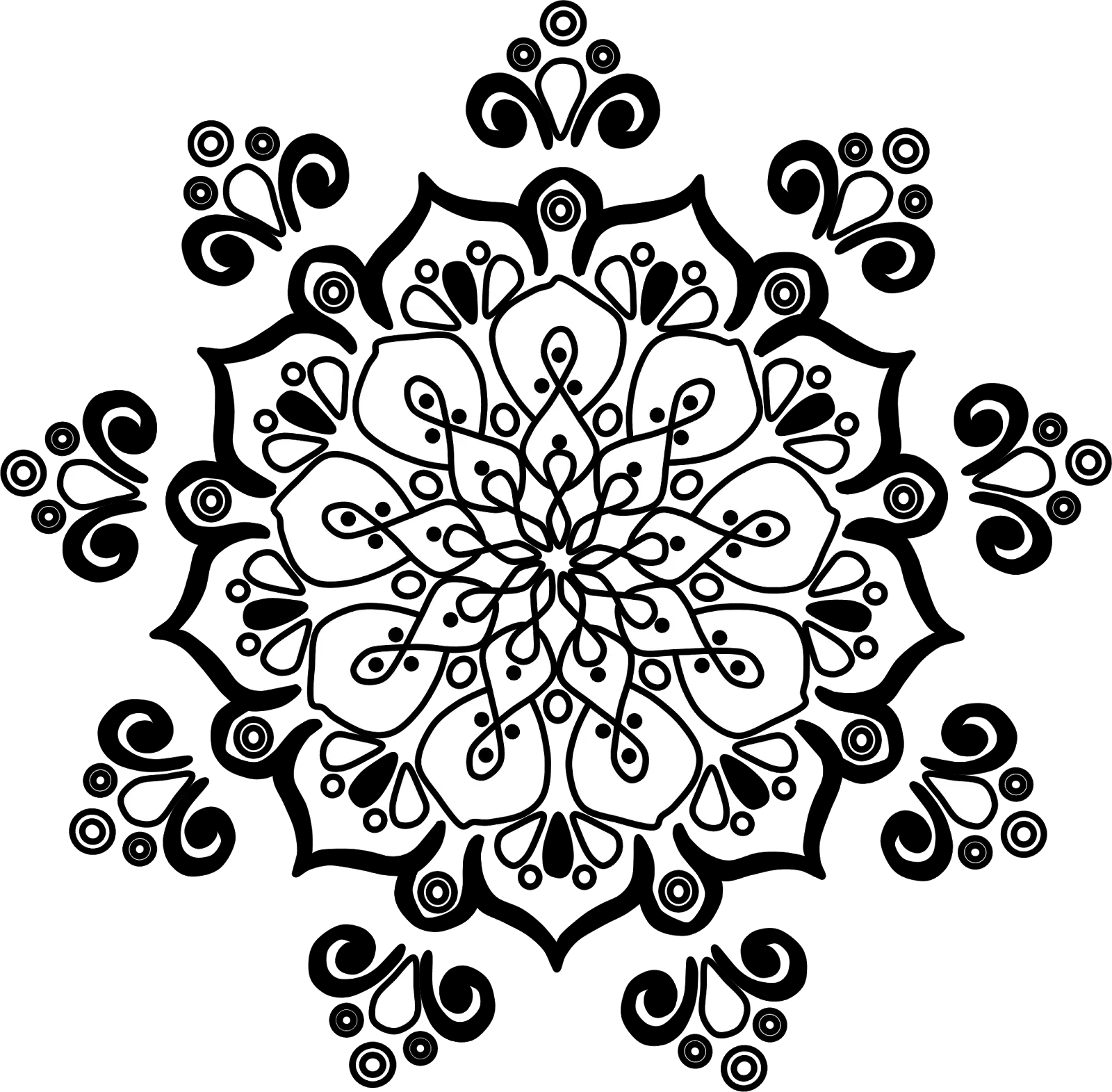 Intricate Black Mandala Pattern