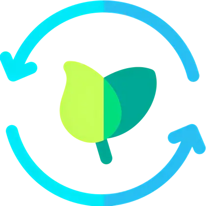 Green Leaf with Arrows for Recycling Concept