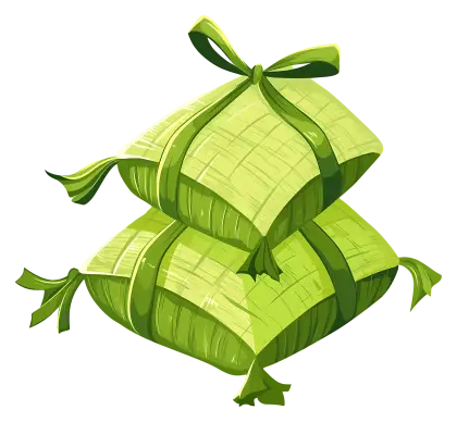 Green Wrapped Package in Leaf