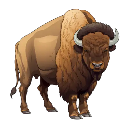Majestic Bison Illustration in a Natural Setting