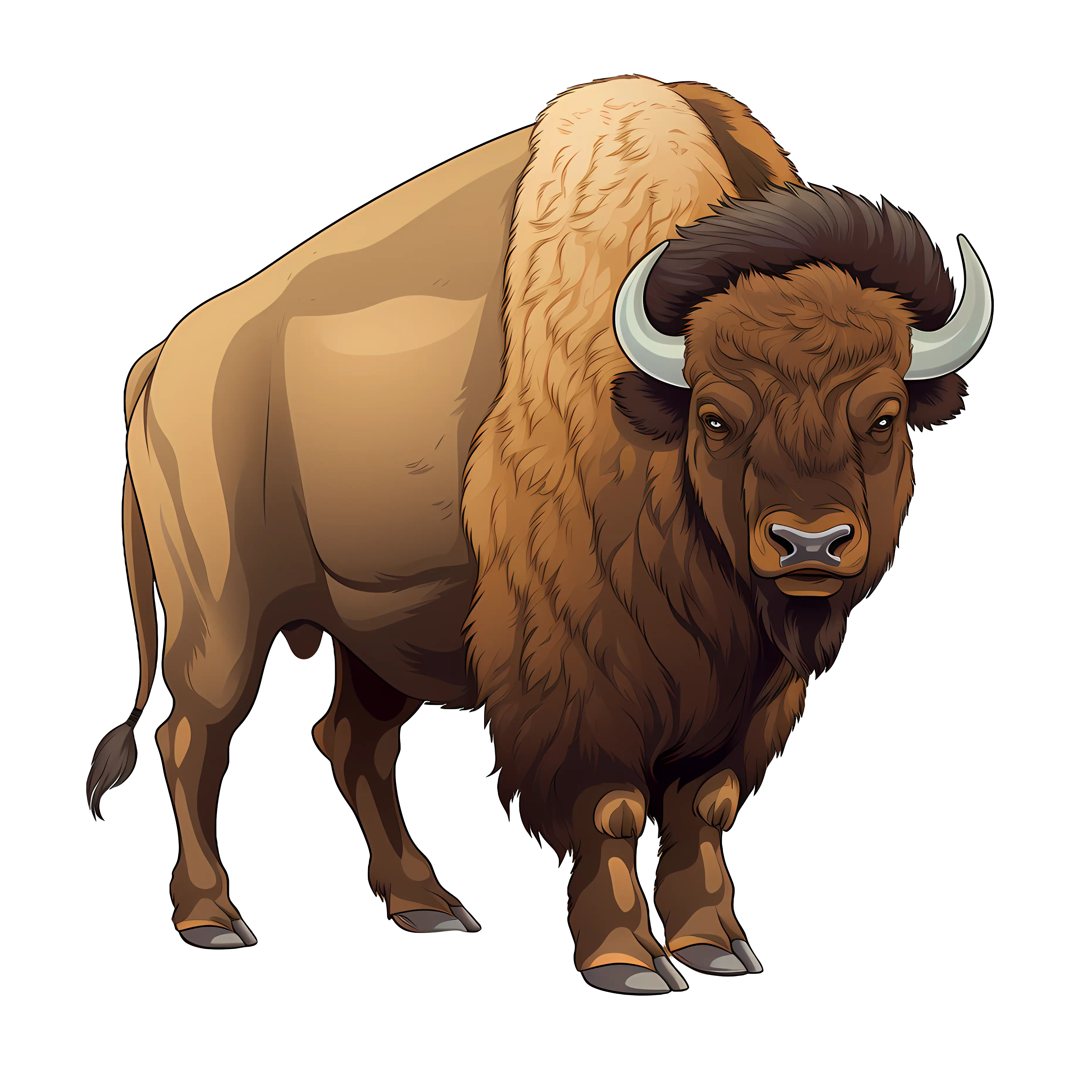 Majestic Bison Illustration in a Natural Setting