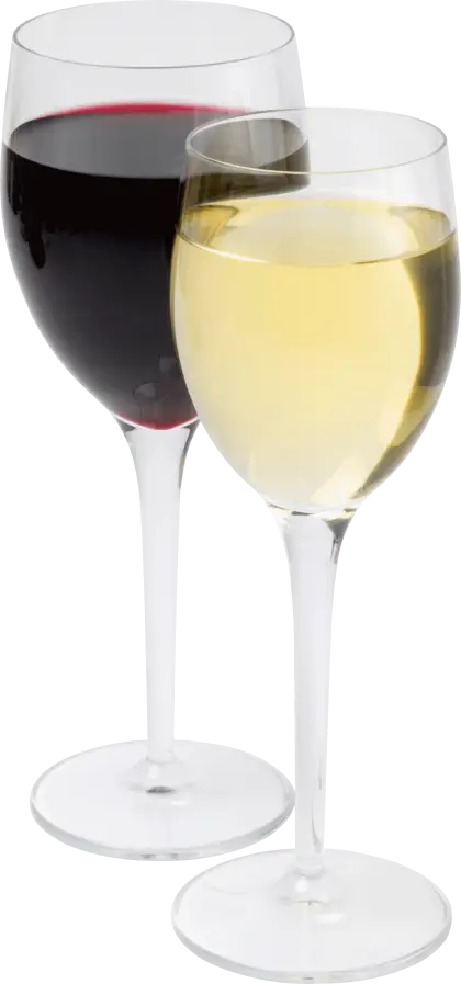 Red and White Wine Glasses