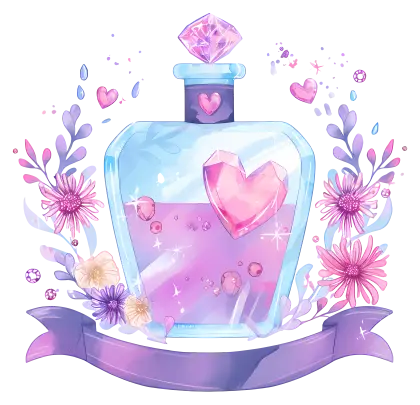 Fairy Tale Magical Potion Bottle with Florals