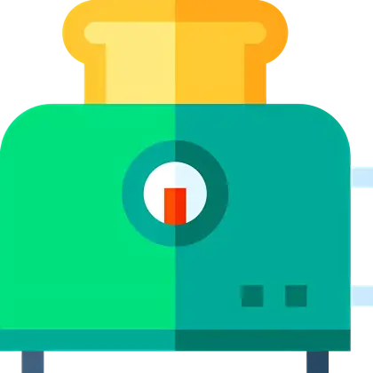 Green Toaster with Bread