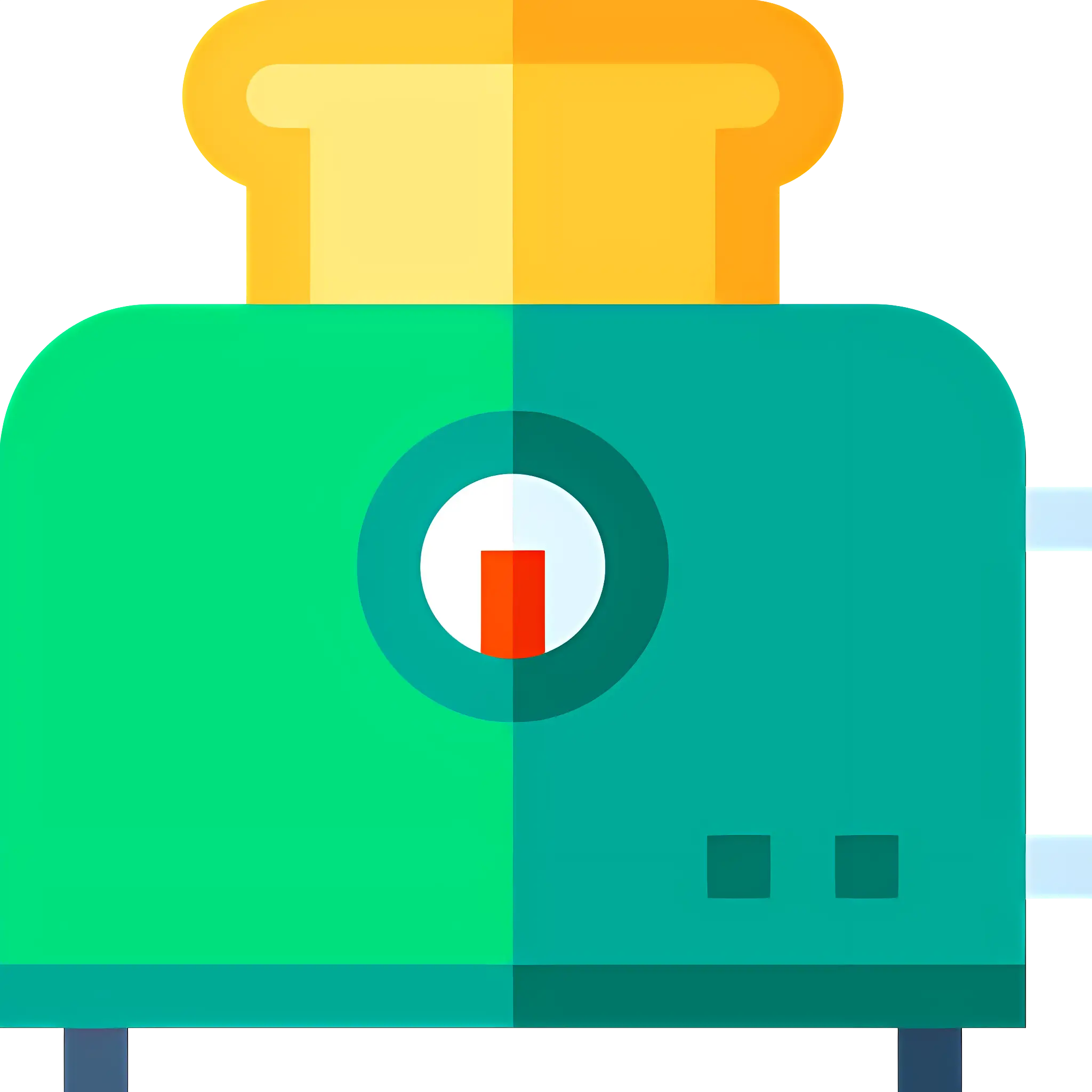 Green Toaster with Bread