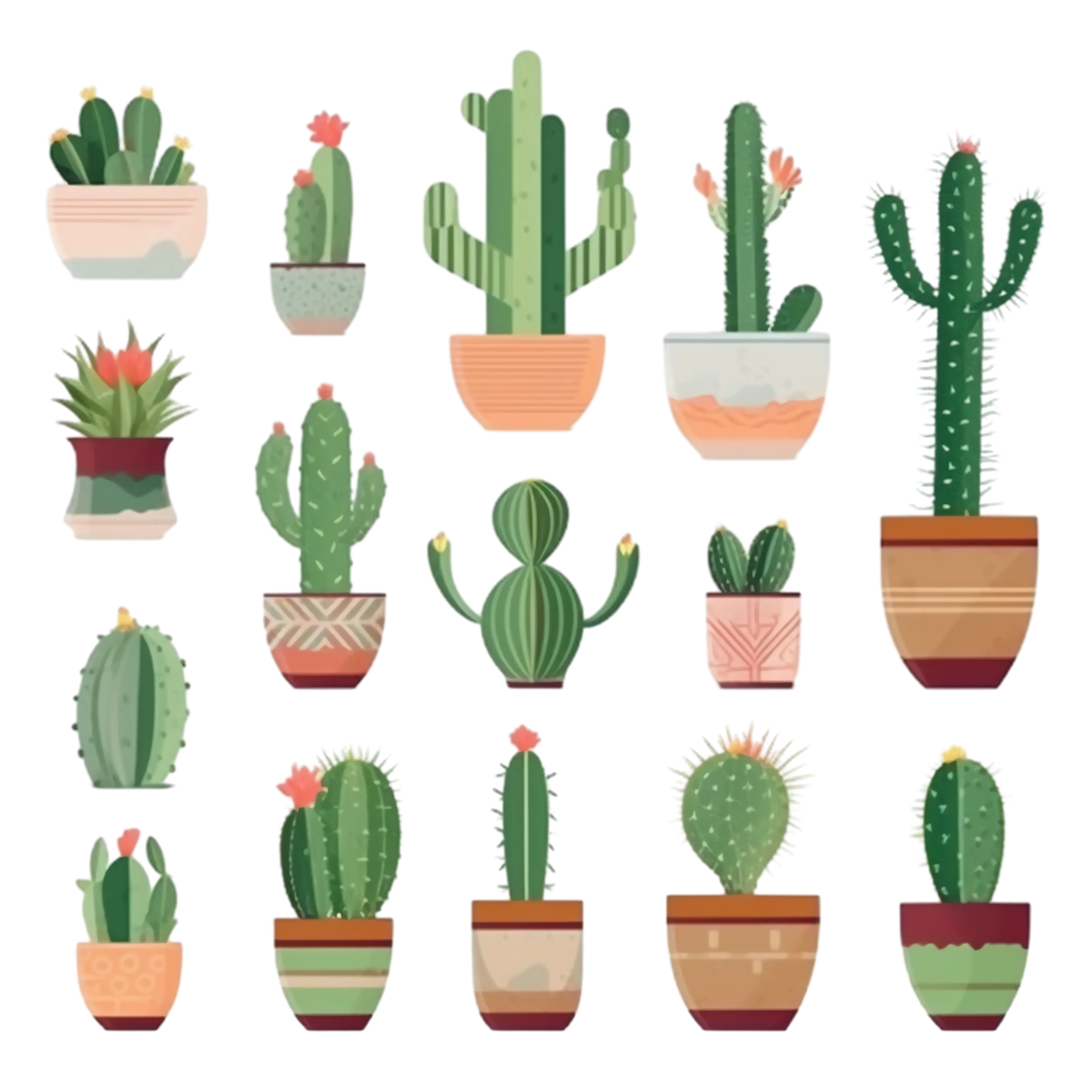 Potted Cactus Collection