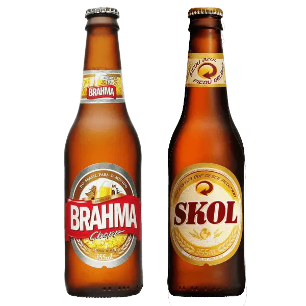 Brahma and Skol Beer Bottles