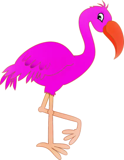 Pink Cartoon Flamingo Illustration