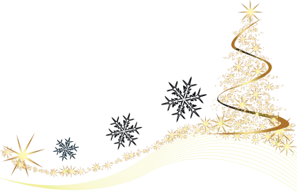 Gold Christmas Tree with Snowflakes