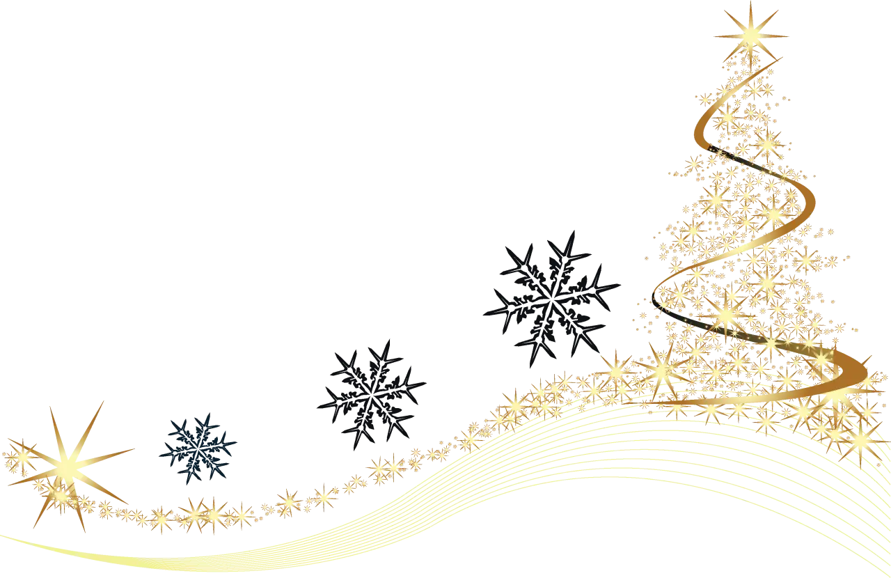 Gold Christmas Tree with Snowflakes