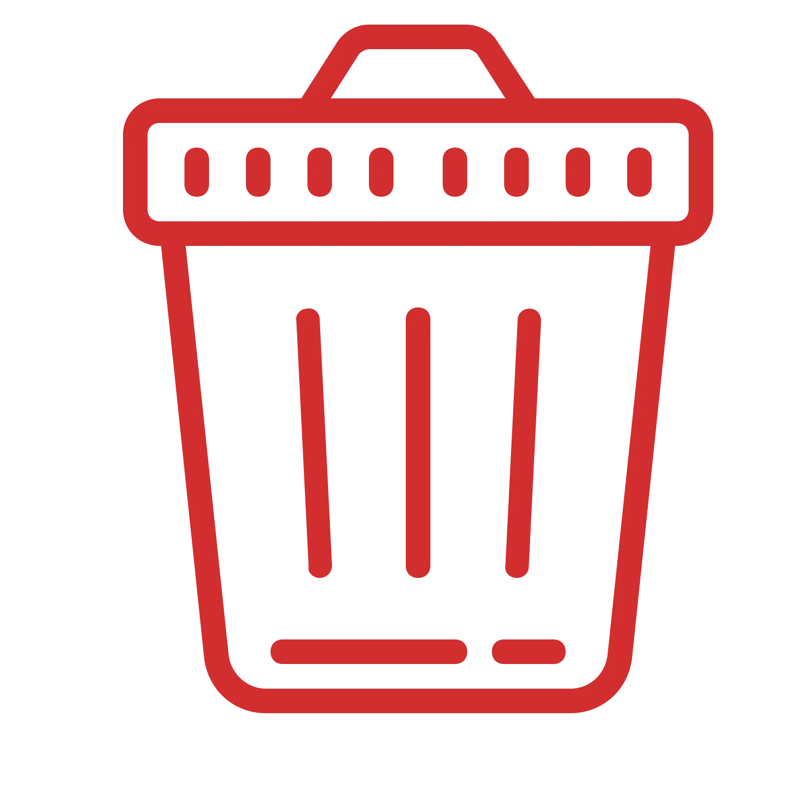 Red Trash Bin Icon in Minimalist Style