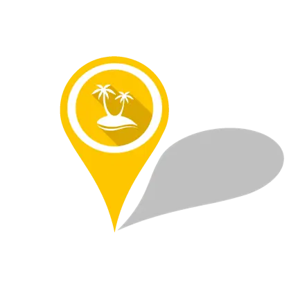 Yellow Location Pin with Island Icon