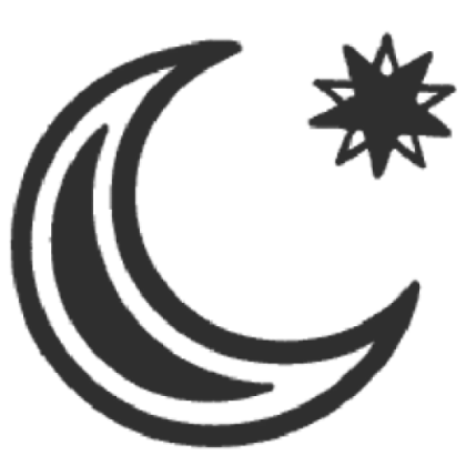 Crescent Moon and Star Minimalist Icon