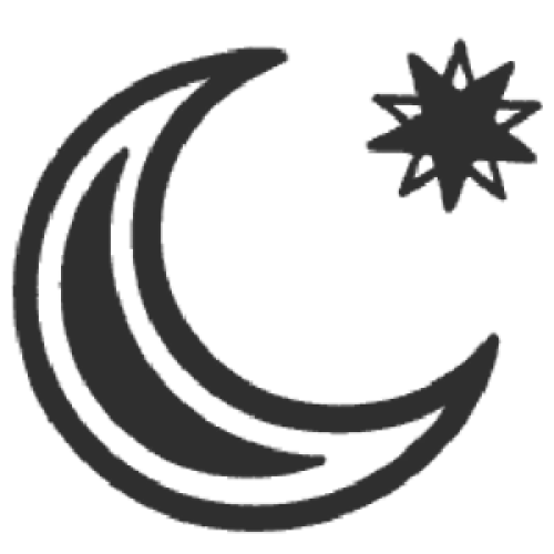 Crescent Moon and Star Minimalist Icon