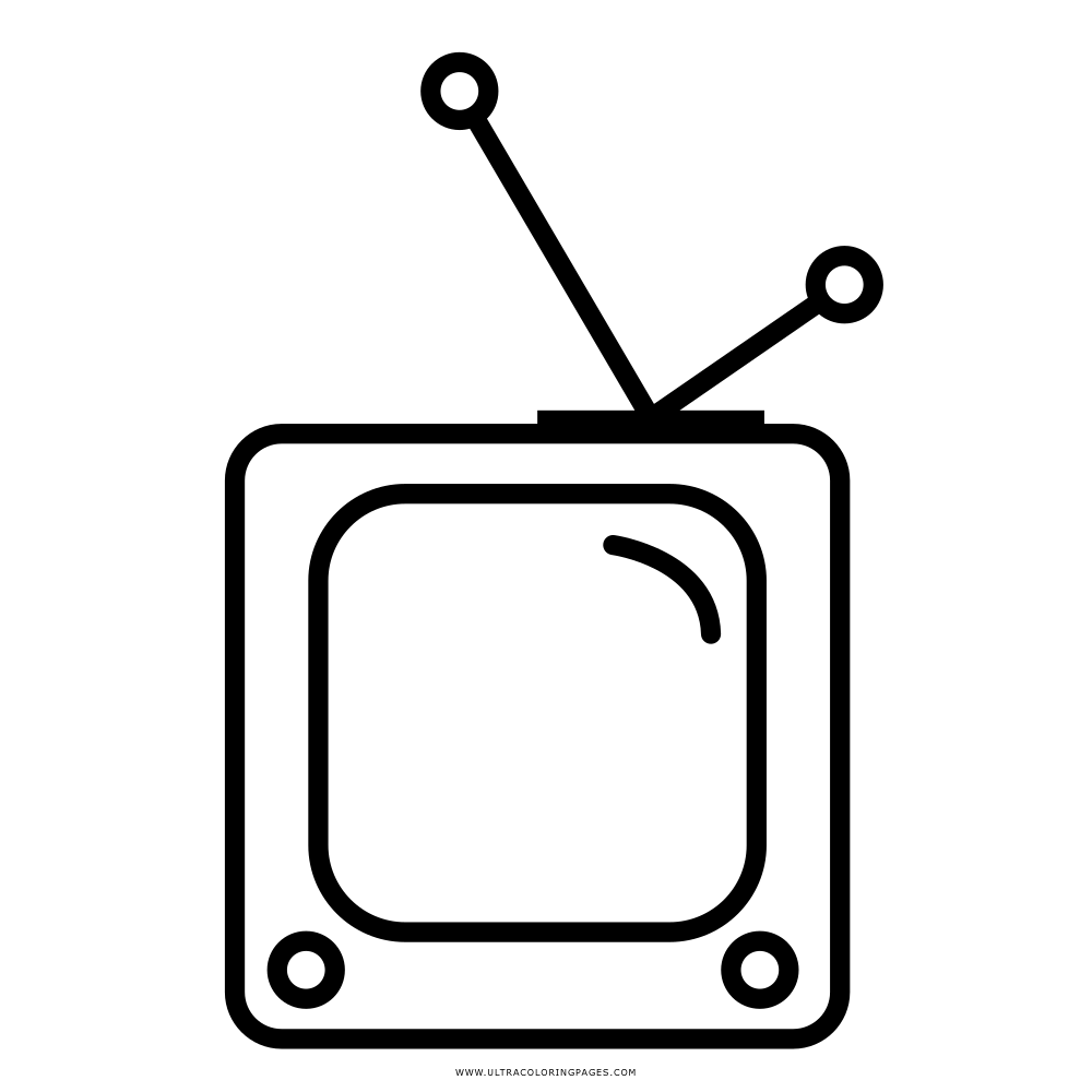 Black Outlined TV Icon
