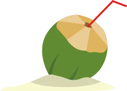 Green Coconut with Straw