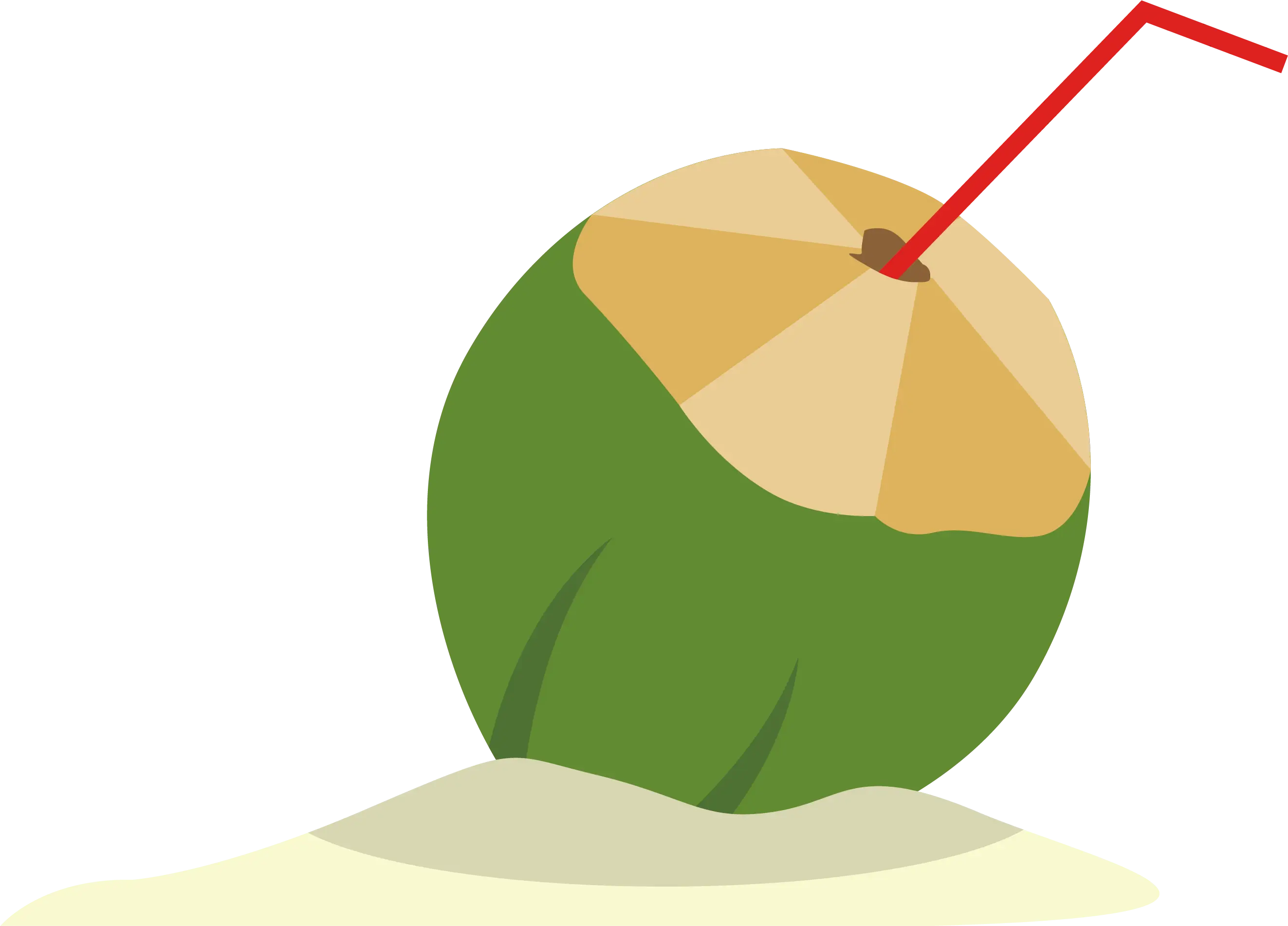 Green Coconut with Straw