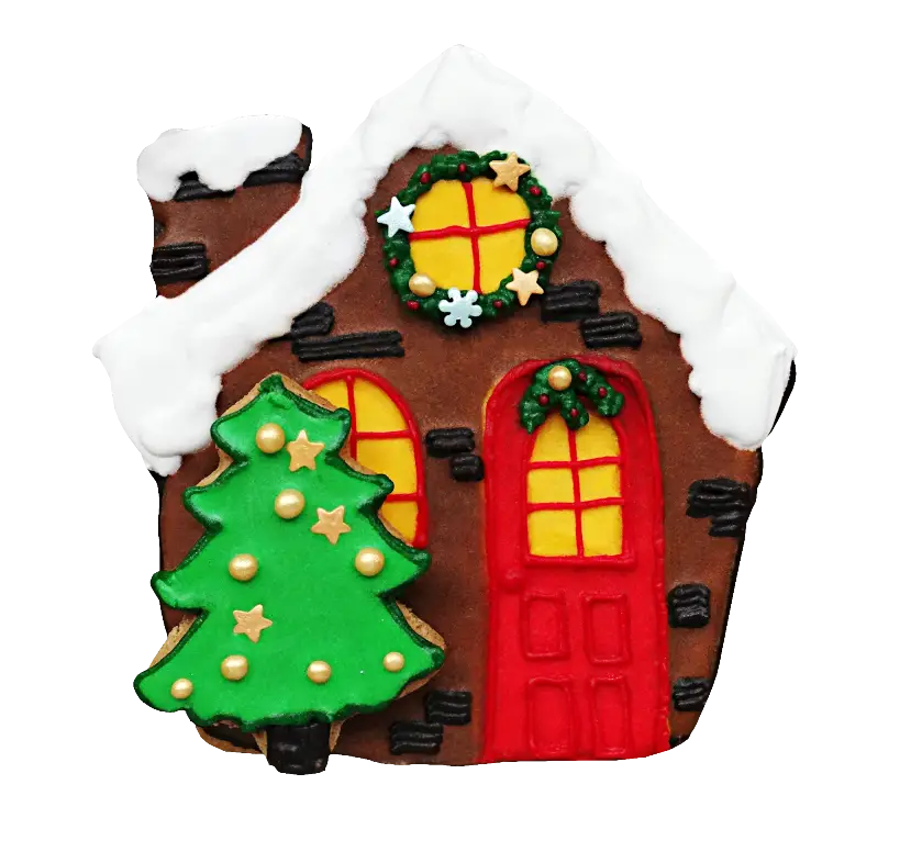 Decorated Gingerbread House with Festive Elements