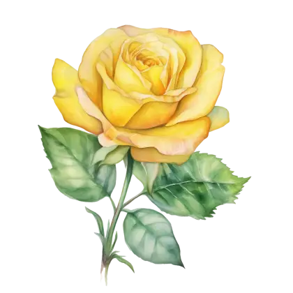 Beautiful Yellow Rose Illustration