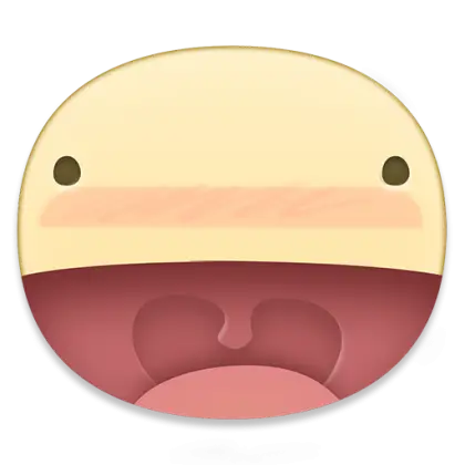 Happy Cartoon Face with Blushing Cheeks