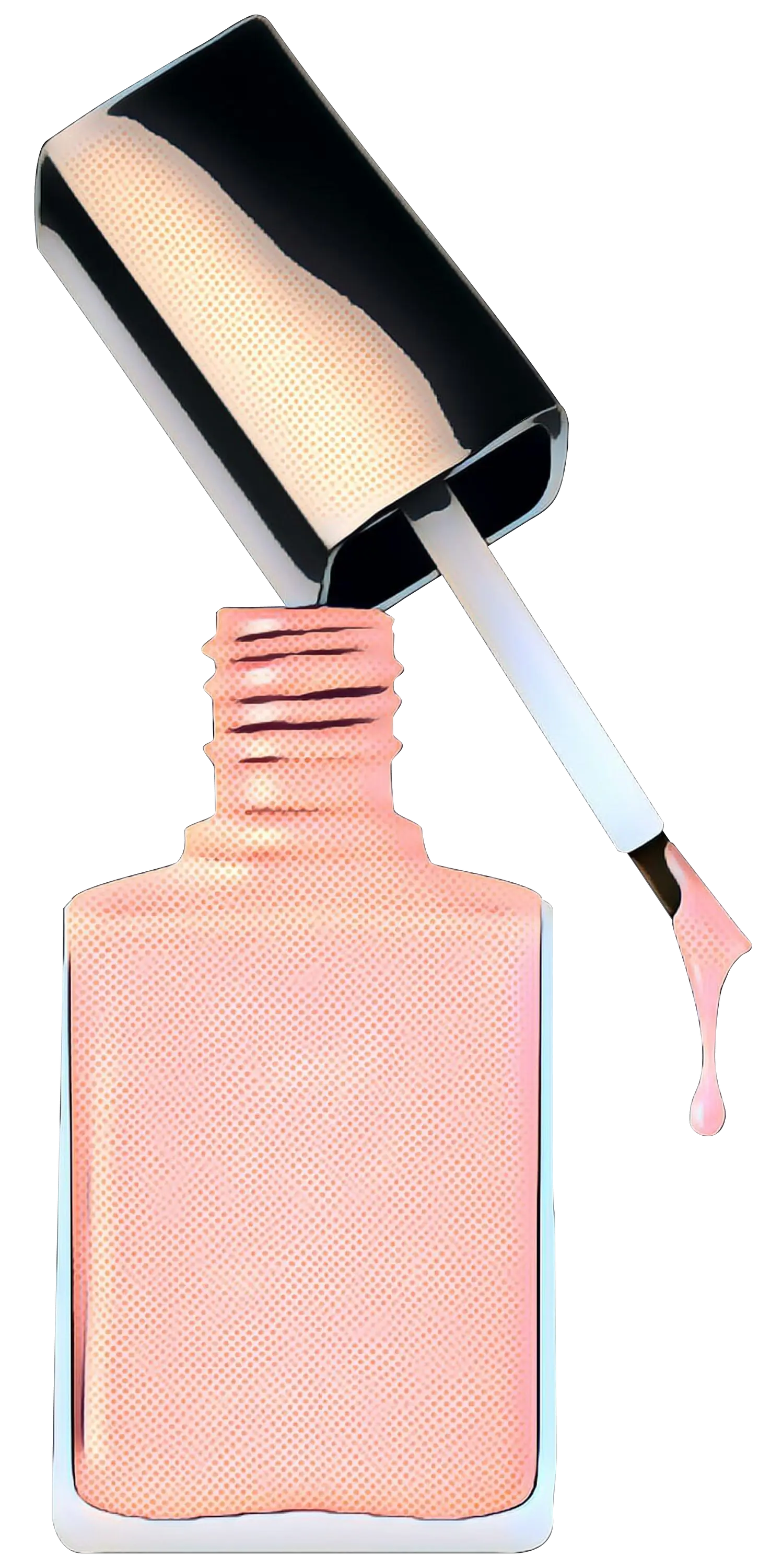 Pink Nail Polish Bottle with Brush